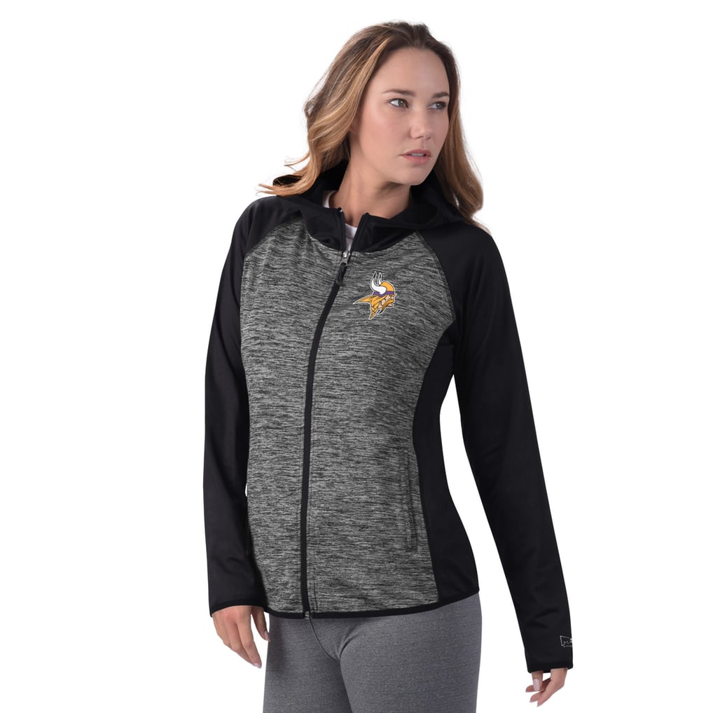  Minnesota Vikings MSX by Michael Strahan Women's Leslie Space Dyed Raglan Full-Zip Jacket - Black